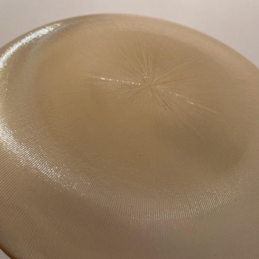 Amber‎ Iridescent Carnival Glass Plates Impressed Pinwheel Starburst Set Of 4